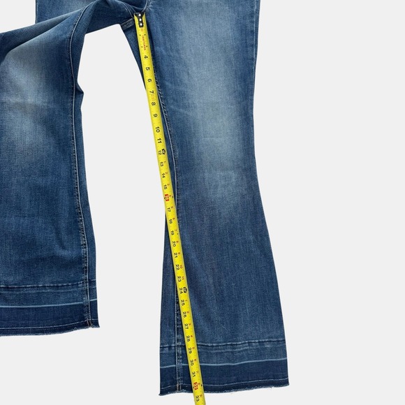 Edgely High Rise Flare Jeans Raw Hem Women's Size 16 Boho hippie Bohemian - Picture 6 of 11